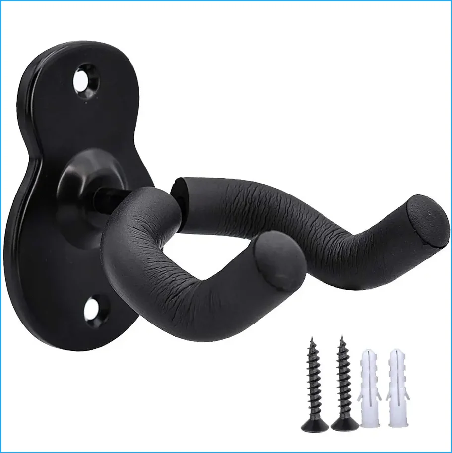 Guitar Wall Mount Hanger, Guitar Hanger Hook Non-slip Holder Stand for Acoustic Guitar Ukulele Violin Bass Guitar
