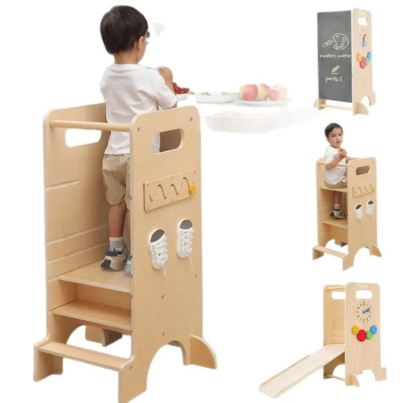 Children's hand-washing stool Baby hand-washing step stool Standing tower Montessori footstool footstool Learning tower
