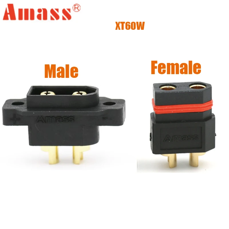 1/2/5/10PCS Origina Amass XT60 XT60EW-M Black Mountable XT60E Male Plug Connector for RC Drone Aircraft FPV Racing Drone