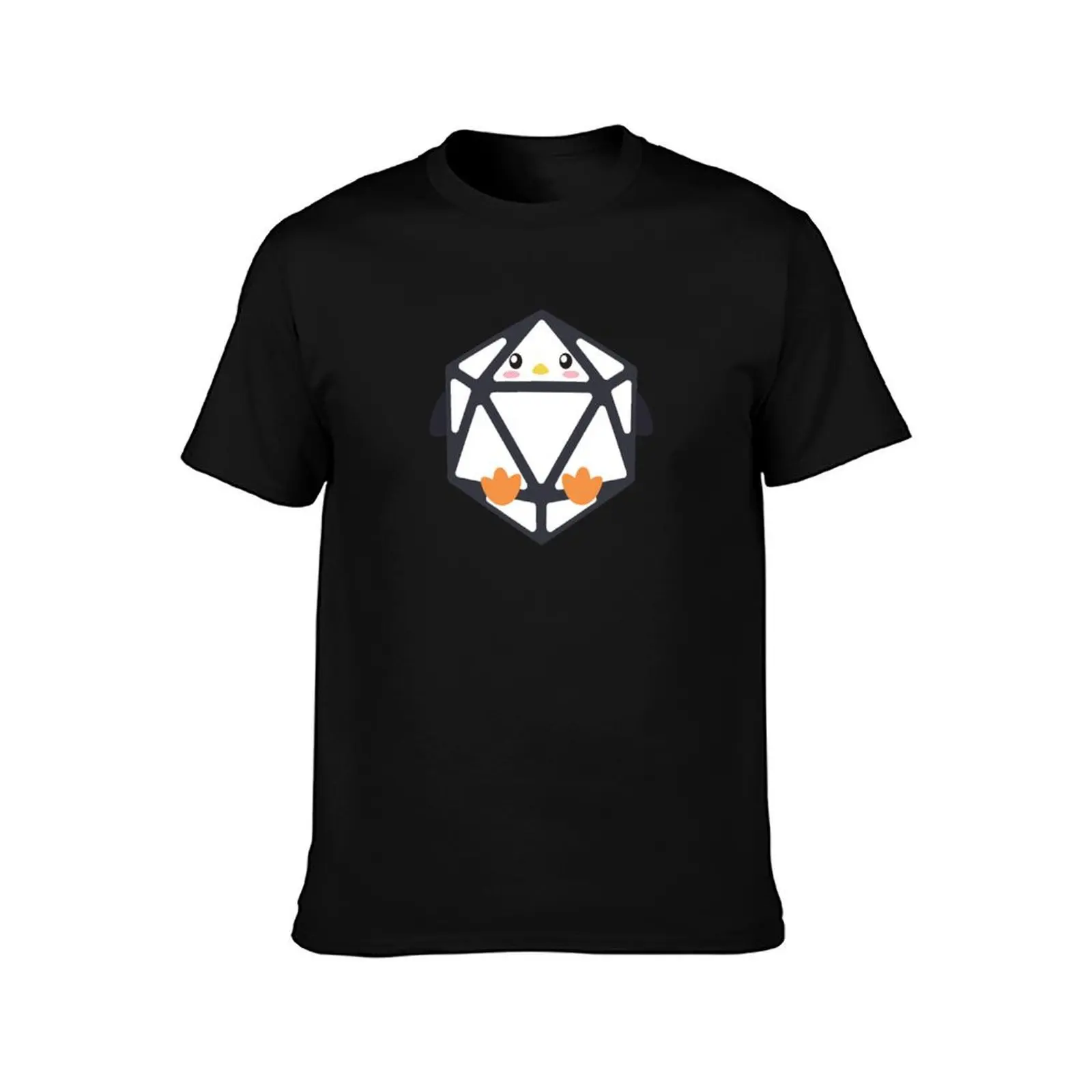 Polyhedral 20 Sided Dice Penguin - Tabletop RPG and Animal Lovers Mashup T-Shirt Summer Casual Cotton Tee Unisex Men Women