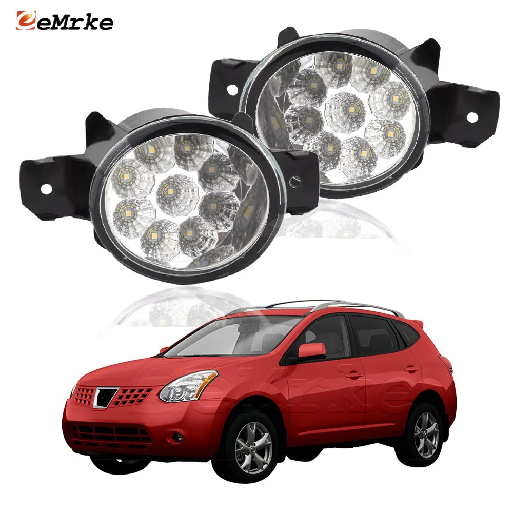 Upgrade Led Fog Lights Lamp DRL for Nissan Rogue S35 2008 2009 2010 Car PTF Daytime Running Light Accessories Left + Right Side