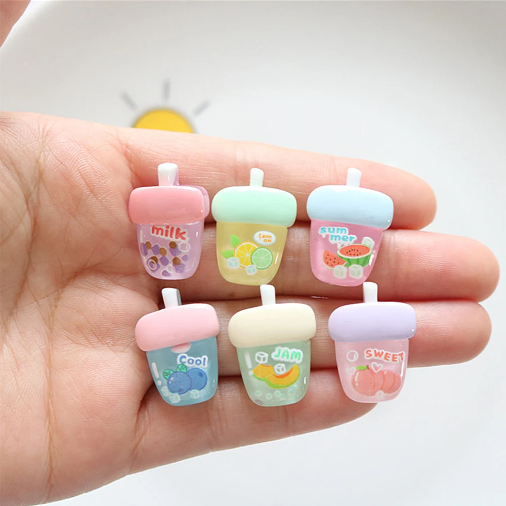 10PCS Juice Bottle Series Resin Flat Back Cabochons For Hairpin Scrapbooking DIY Jewelry Craft Decoration Accessories