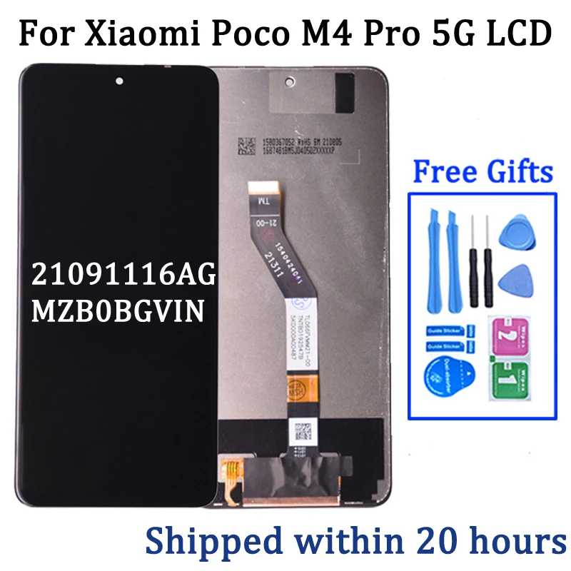 For Xiaomi POCO M4 Pro 5G LCD Display With Touch Panel Screen Digitizer Assembly Pantalla  21091116AG, MZB0BGVIN LCD