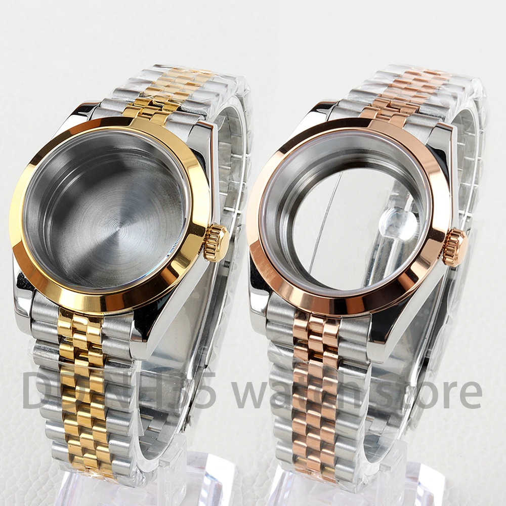 

36/39mm NH35 Case Sapphire Glass Solid 316L Stainless Steel Bracelet for NH35 NH36 Movement Datejust 28.5mm Dial Watch Case Part