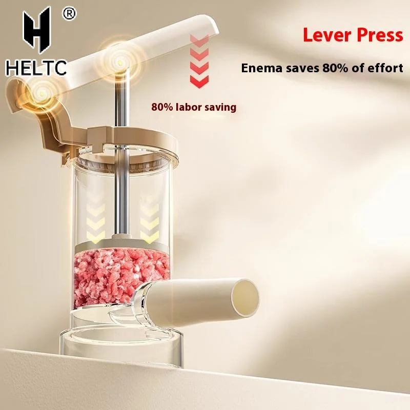 Homemade Sausage Maker With Stuffing Pipe Manual Fast Meat Stuffer Filling Machine Large Capacity Heavy Duty Kitchen Tools