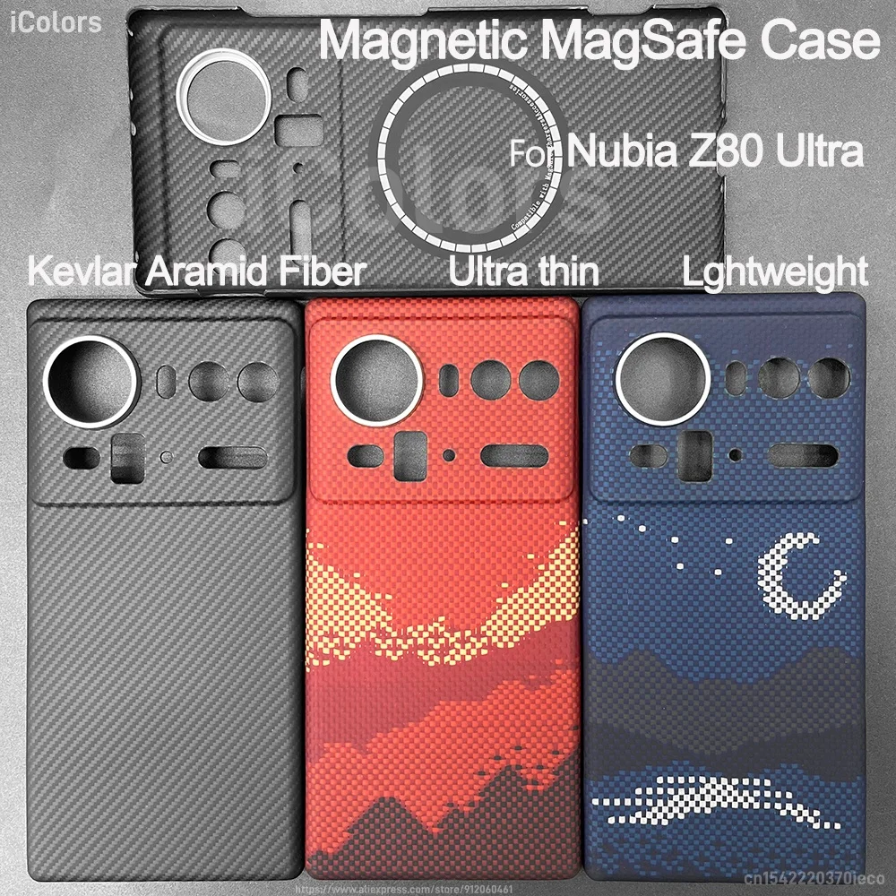 

Magnetic Case for Nubia Z80 Ultra Aramid Carbon Fiber Case Ultra thin Lightweight Armor Protective Cover
