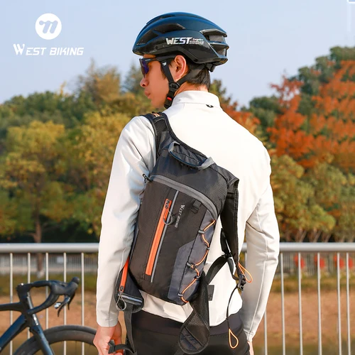Imagen 2 del producto Mochila de ciclismo WEST BIKING de 10L, ligera, para deportes al aire libre, correr, senderismo, escalada, bolsa de hidratación, bolsa de viaje plegable impermeable