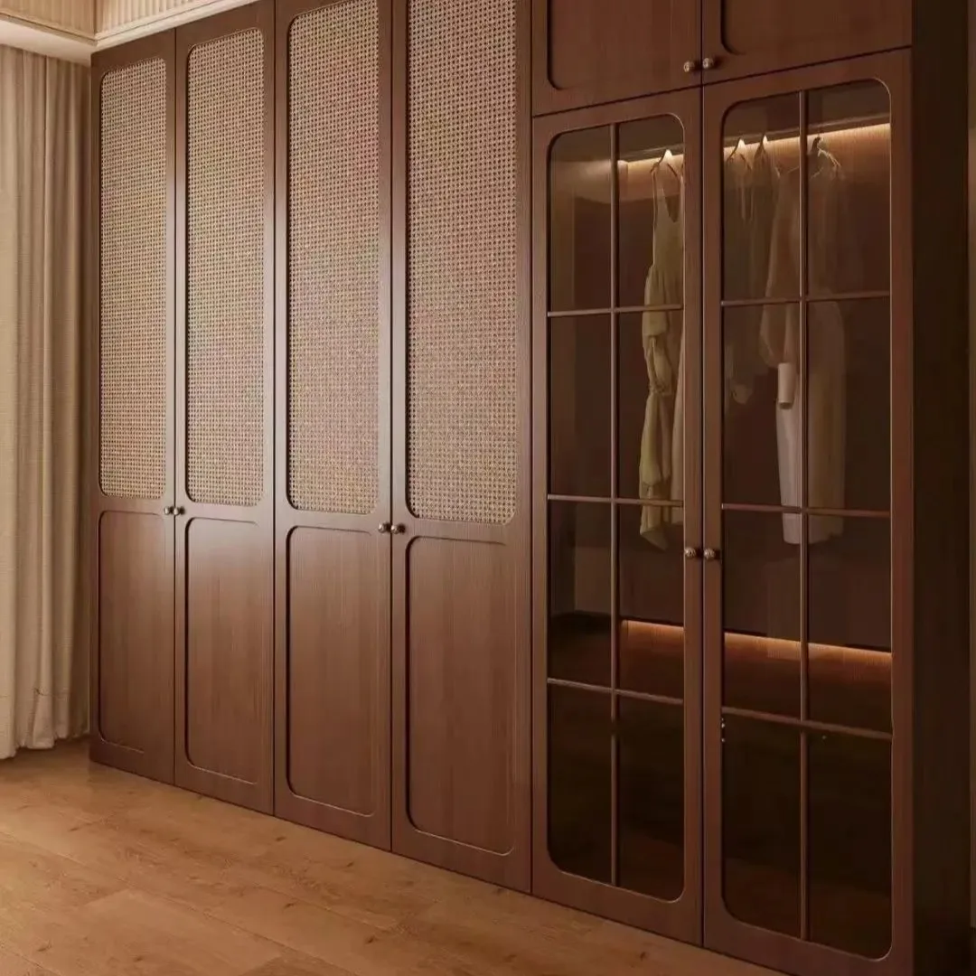 &New Freestanding Minimalist Skeleton-Line Particleboard Door Panels for Hotel Villa Bedroom Wardrobe-Durable Eco-Friendly Large