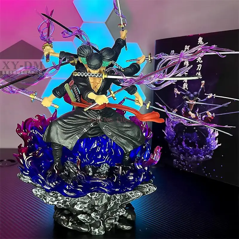 40CmอะนิเมะOne Piece ZoroรูปWano Onigashima 9 ดาบสไตล์Action Figurine PVCรูปปั้นสะสมของเล่นตกแต่งของขวัญ