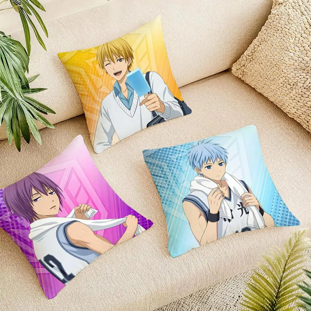 Hot Anime Kuroko Basket Cushion Cover Short Plush Pillowcase, Washable Wrinkle Resistant Cover for Bedroom Gift