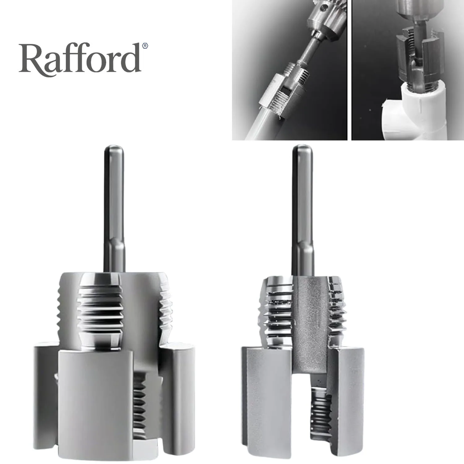 Rafford 2PCS Integrated Internal and External Pipe Threading Tool - for PVC Plastic Pipe Thread Cutting, 1/2