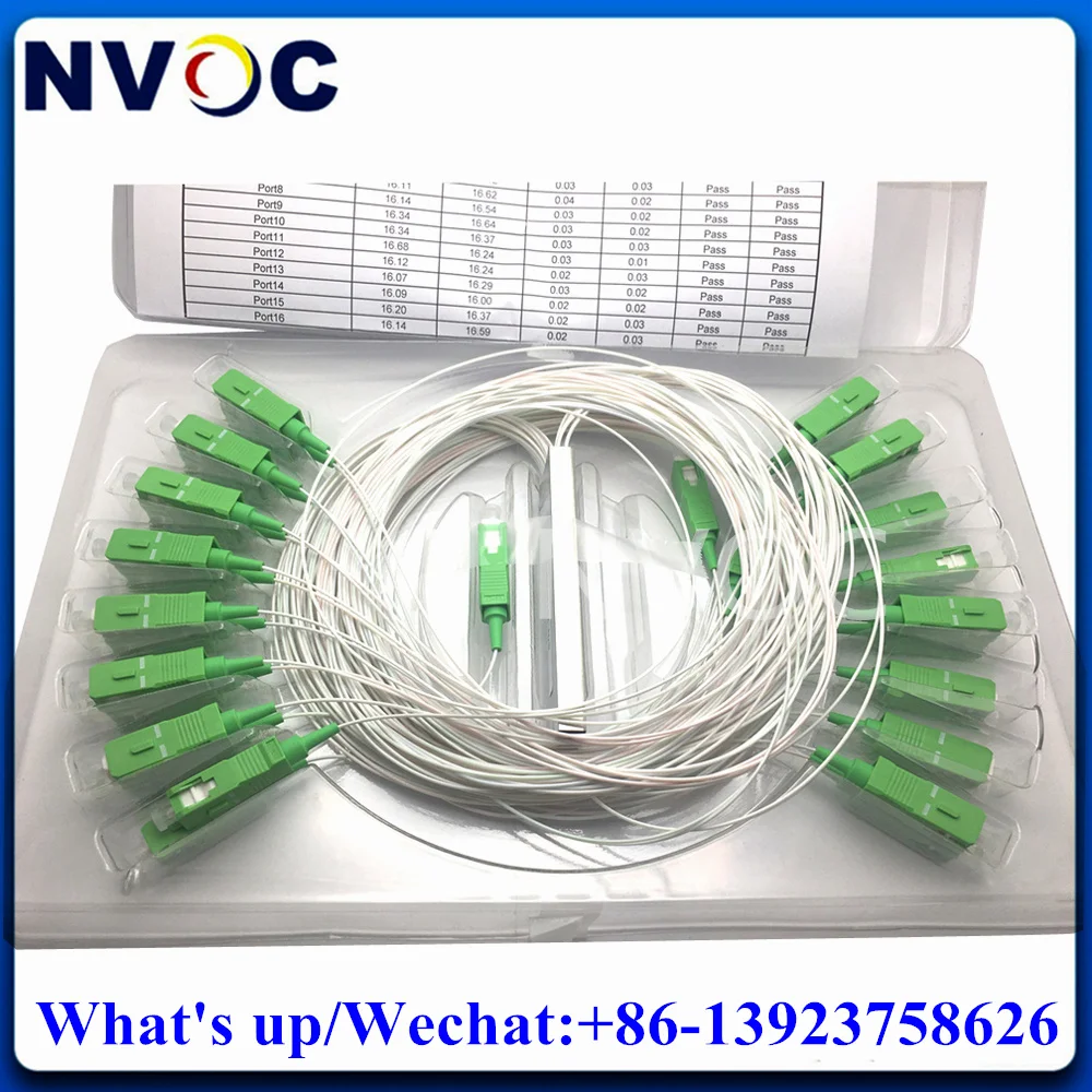 10Pcs 2Way 0.9mm Steel Tube 1x2 Mini Blockless 1*2 ST/FC/LC/SC/APC UPC Connector 0.9mm 1M Fiber Optic FTTH PLC Coupler Splitter