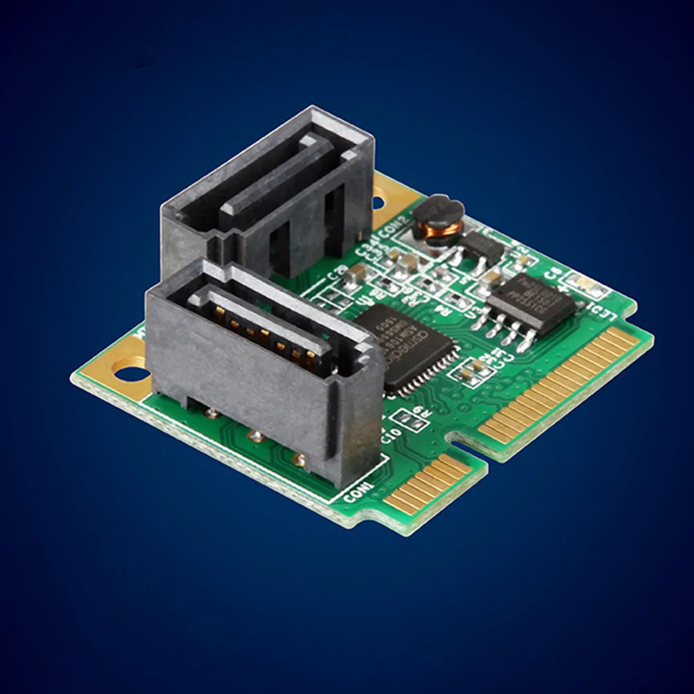 BABQ Mini PCI Express 2 Internal SATA III ( 6 Gb /S) Kartu Pengontrol RAID ASM1061R 2 Port SATA 3.0 6Gbps Kartu Ekspansi SSD