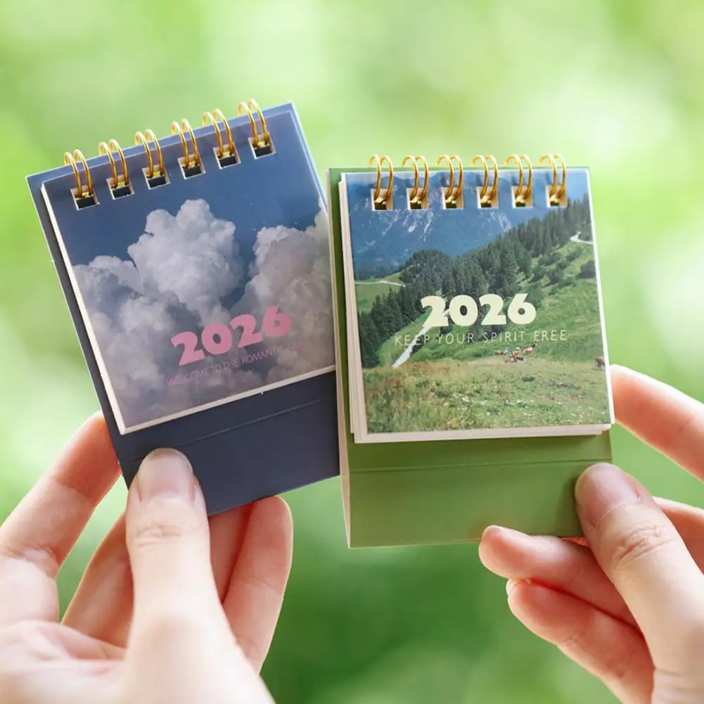 2026 سطح مكتب صغير أجندة مكتبية /رزنامة مكتبية المشهد الإبداعي شهري الوجه مخطط مكتب لوازم الديكور المنزلي هدية #3