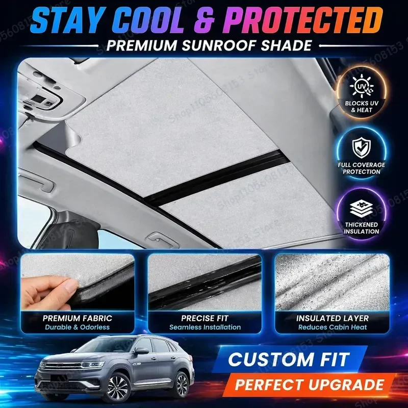 For Volkswagen VW Teramont X 2019 2020 2021 2022 2023 Sunshade for Sunroof Electrostatic Skylight Cover UV Protection Heat