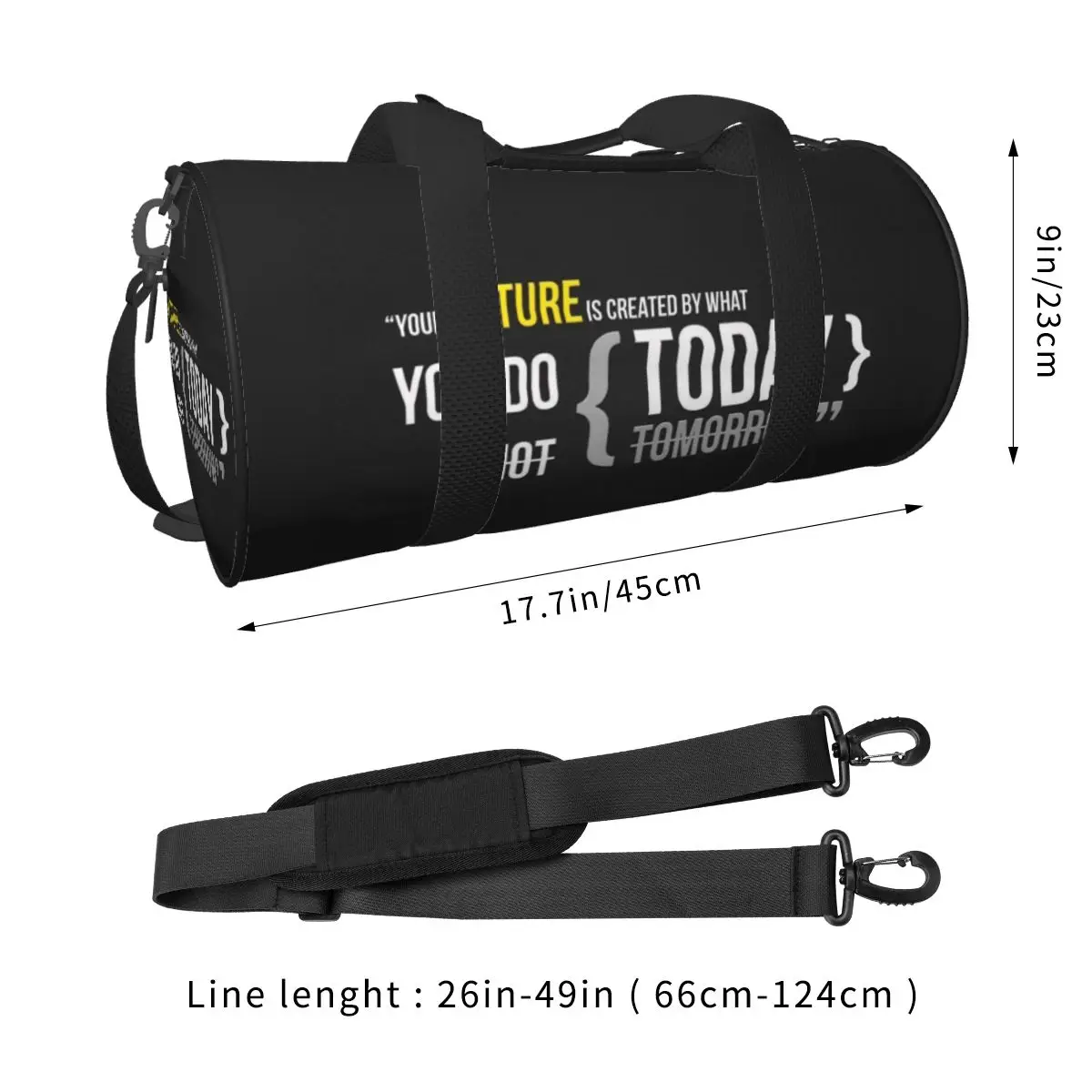 Gymnastics Quotes Do Today Weekend Gym Yoga Luggage Bags Sport Duffle Bag Round Large Capacity Travel Duffel Bag