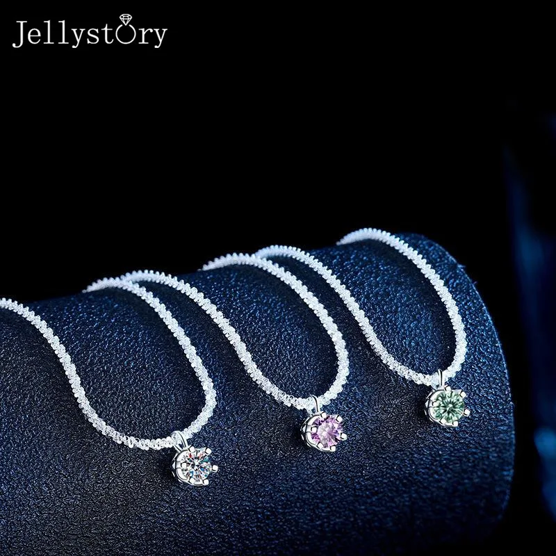 

Ожерелье-кулон JellyStory Eternal Love, стерлинговое серебро S925 с муассанитом, сверкающий, изящный подарок на День святого Валентина