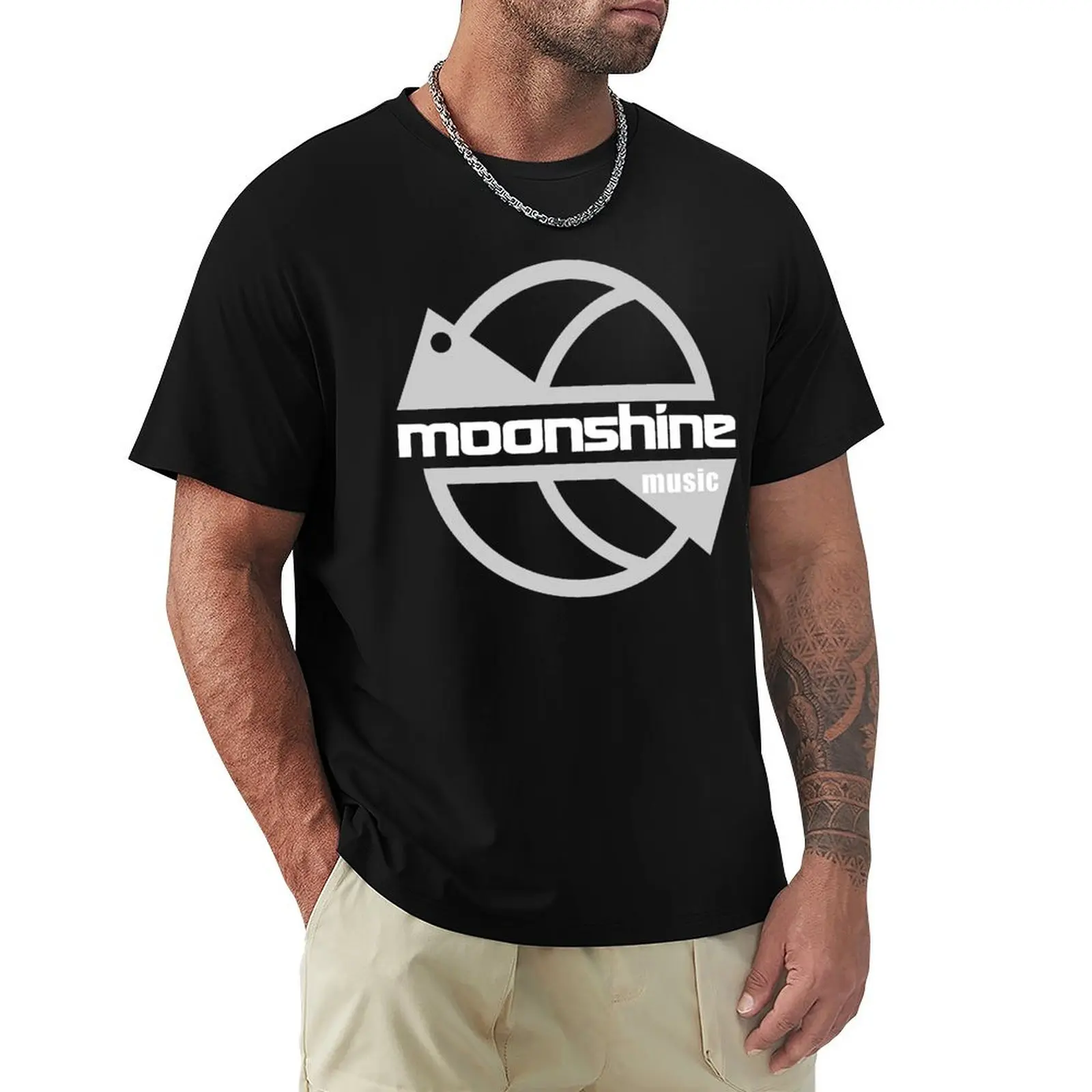 Moonshine music tri blend T-Shirt Fashion Pattern Printed Tee Shirt