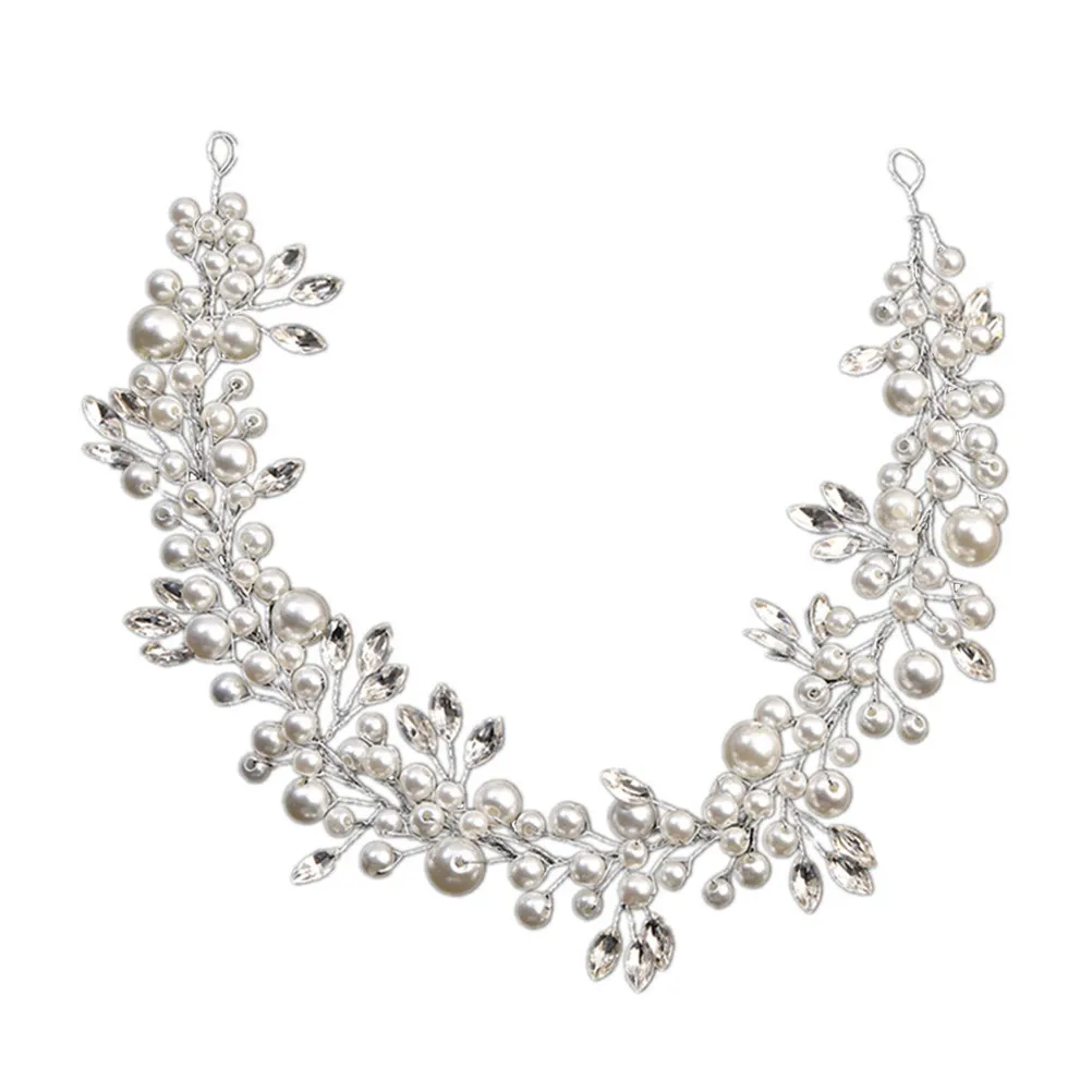

Artificial Pearl Women Headband Elegant Shiny Wedding Headdress Bridal Hairband Party Headpiece Hair Accessory Bride Gift