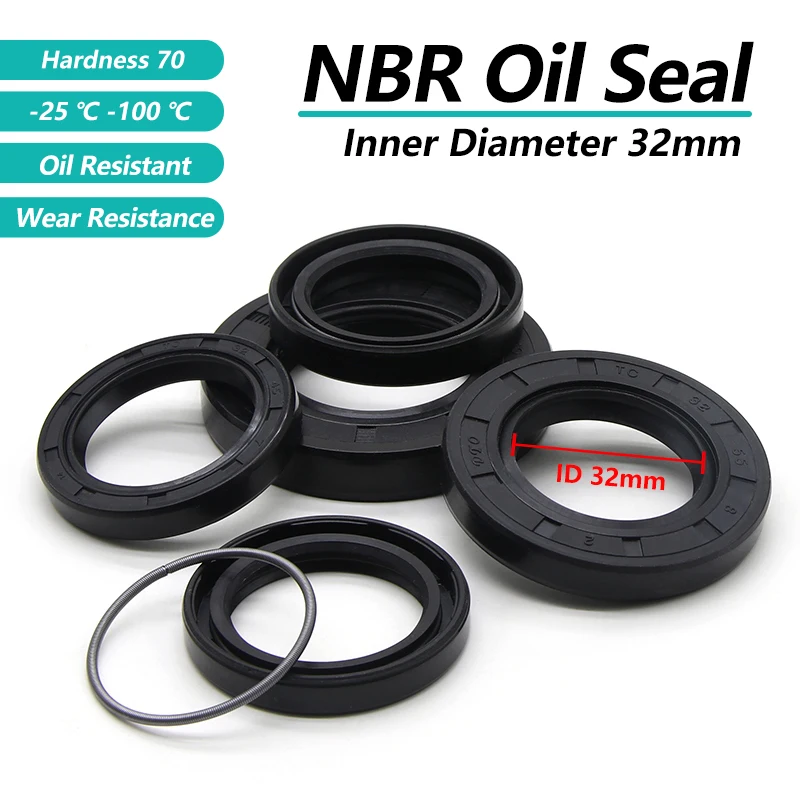 

2/5pcs ID 32mm NBR Oil Seals TC-32*42/43/44/45/47/48/50/52/55/56/60/62/65/72*7/8/10/12mm Nitrile Rubber Shaft Double Lip Gasket