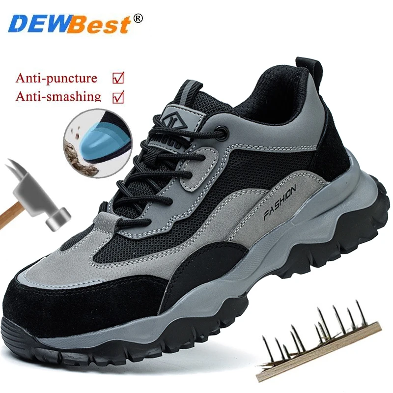 

Men's anti-smash anti-puncture steel head spring and fall will be soft bottom breathable anti-odor construction site work shoes