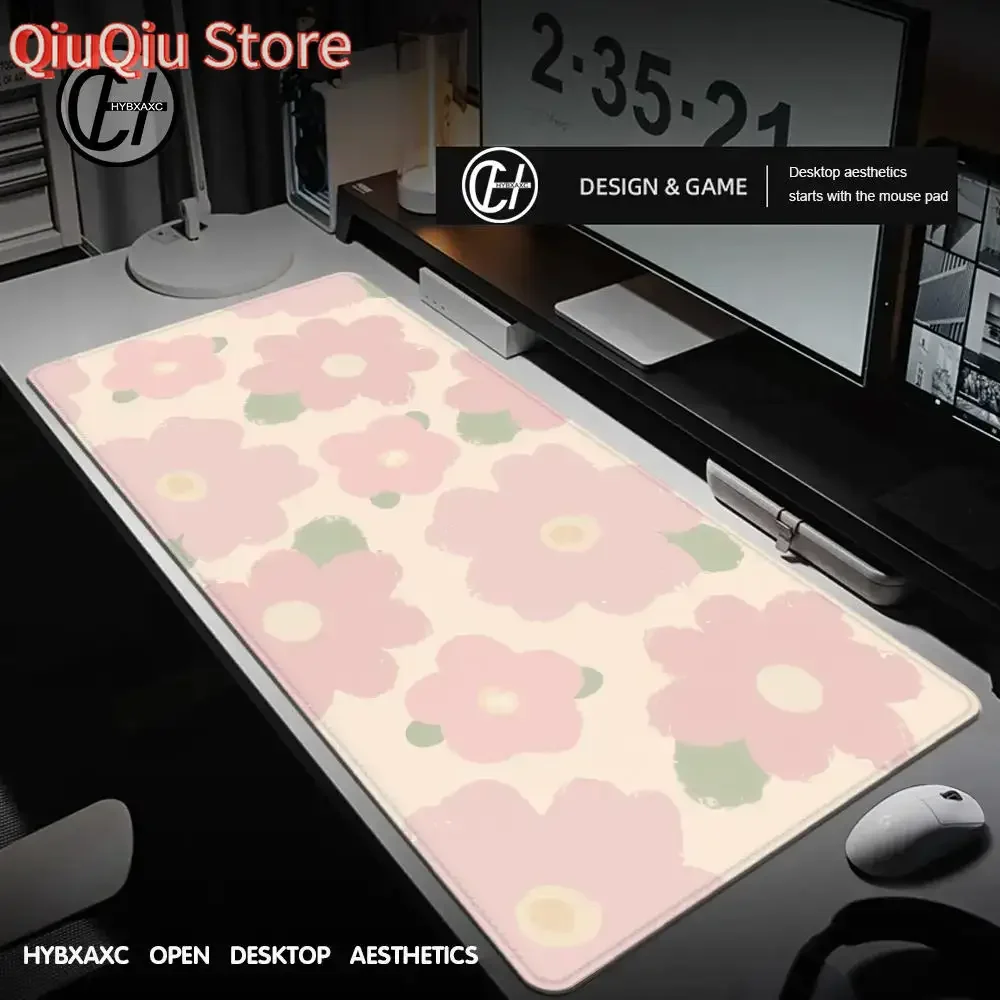 

Large Mouse Pad Flower 100x50cm Locking Edge Big Computer Mousepads Cute Mousepad Big Keyboard Mat Gamer Mouse Pads Desk Mats