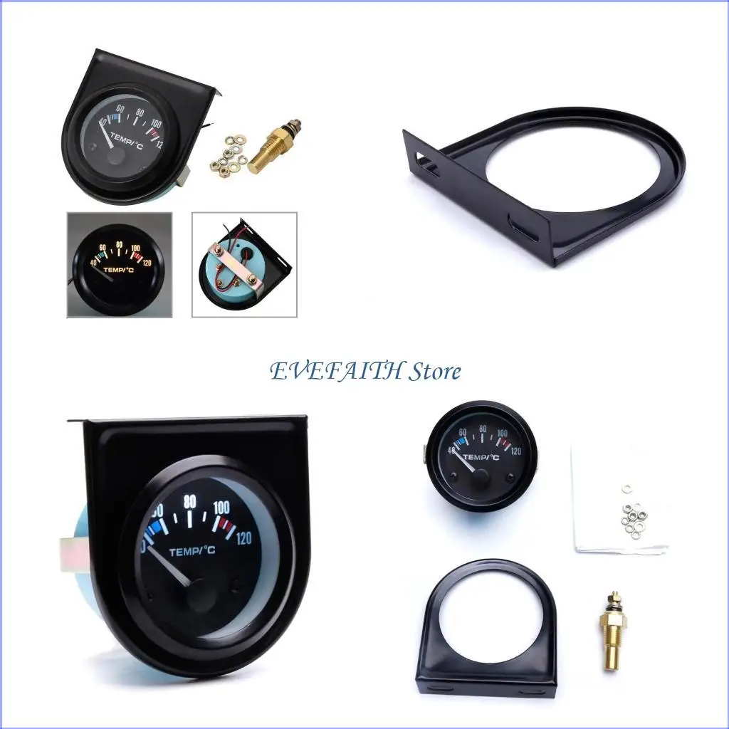 

124B 2" 52mm Black Car Auto Digital LED Water Temp Temperature Gauge 40-120℃ New