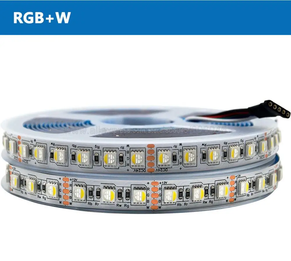 5m 4 Color in 1 RGBW/RGBWW LED Strip Tape 60/84/96/120LEDs/m 5050 SMD Flexible High Brightness Light Bar DC 12V 24V IP20/65/IP67