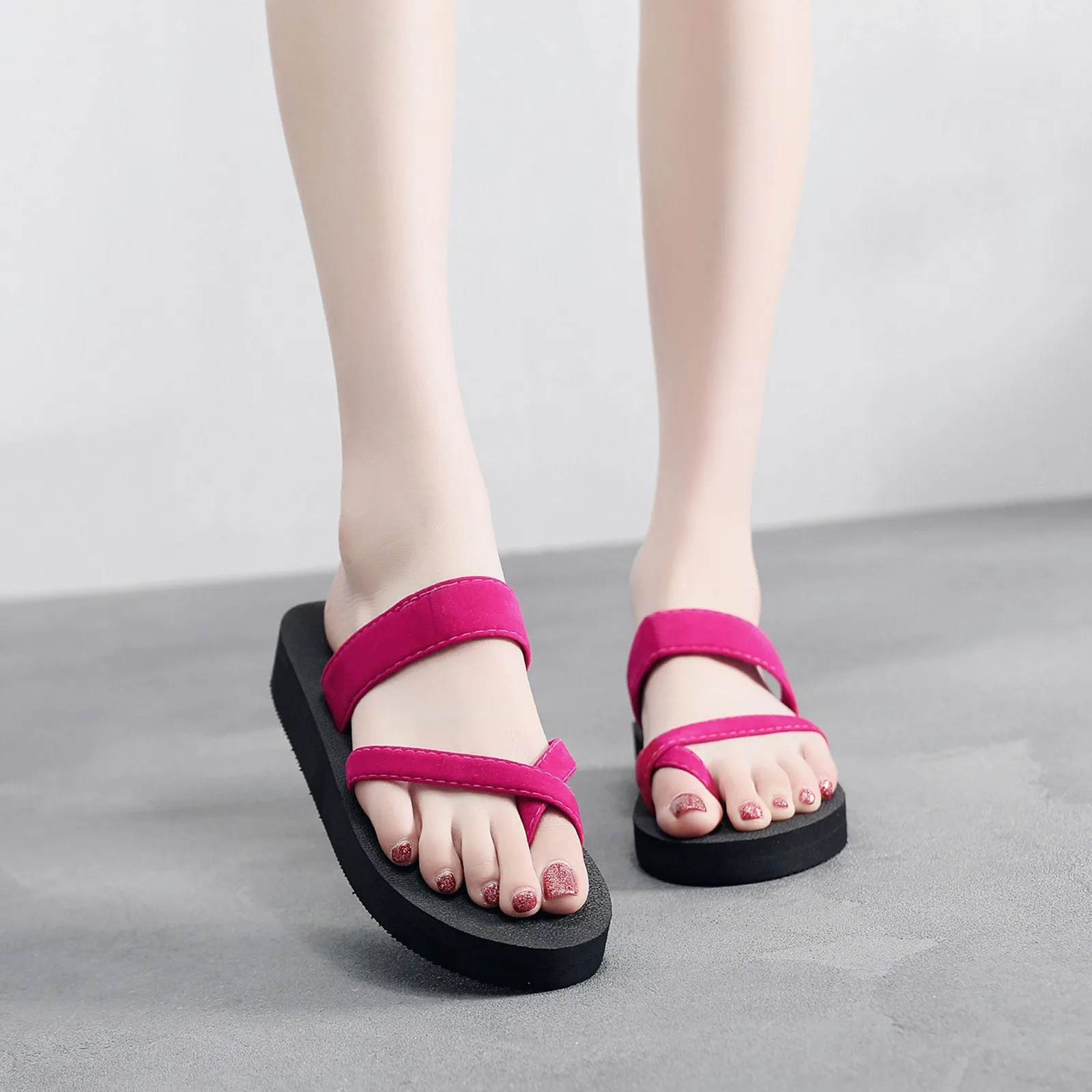 Women'S Beach Slippers Open Toe Sandals Casual Breathable Sandals Eva Deodorant Lightweight Holiday Style Flat Shoes Flip Flops
