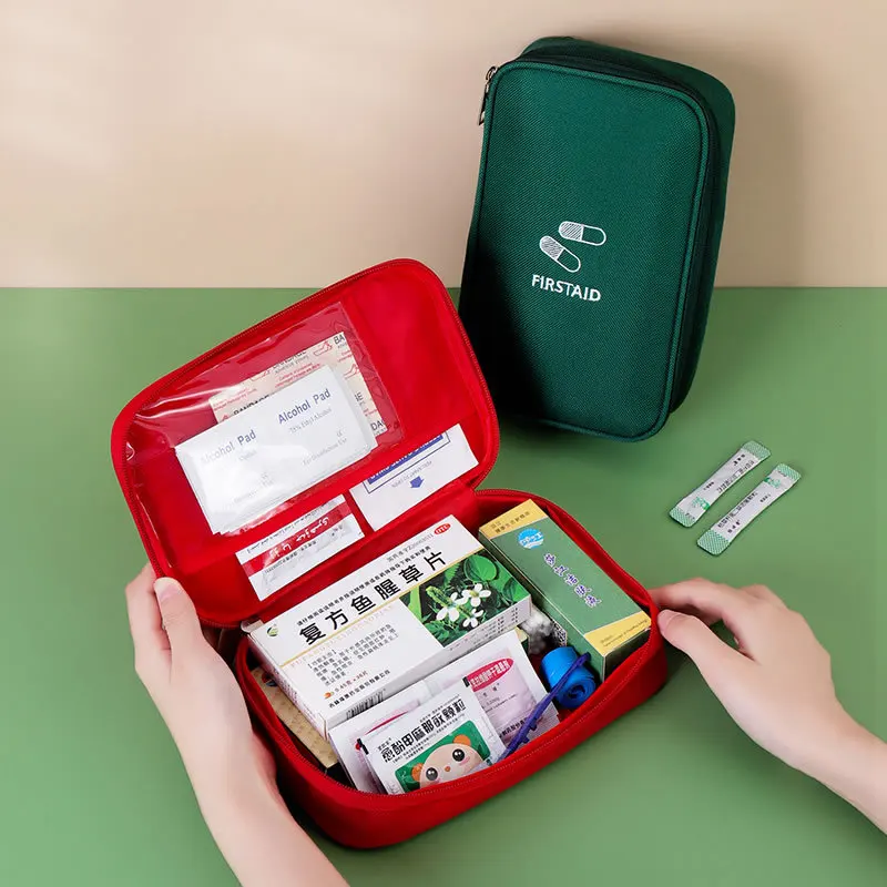 Portable Small Medicine Bag Emergency Rescue First Aid Kit Fabric Medical Storage Pouch for Home Outdoor Travel Business Trip