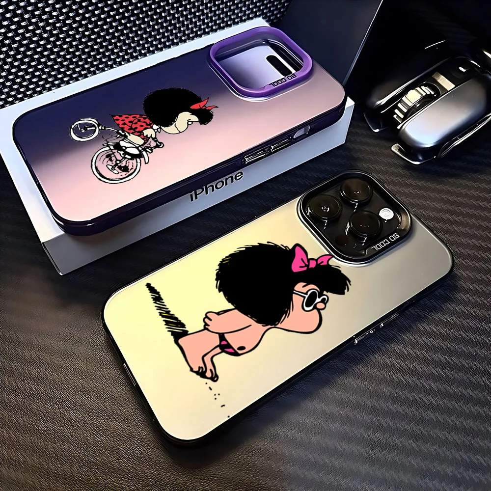 Cartoon M-Mafaldas Case for Samsung A73 A72 A55 A54 A53 A35 A34 A33 A32 A30 A24 A23 A22 A14 A05 4G 5G Matte Shockproof Cover