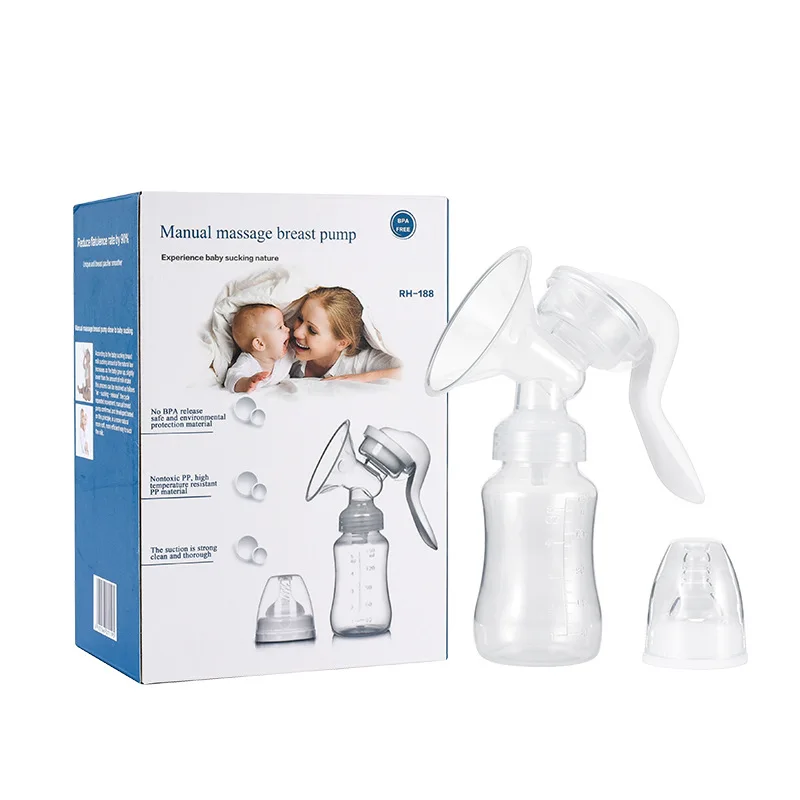 150ML Silicon PP Manual Breast Feeding Pump BPA Free Manual Breast with Milk Bottle Nipple Function Breast Pumps Milk Collector