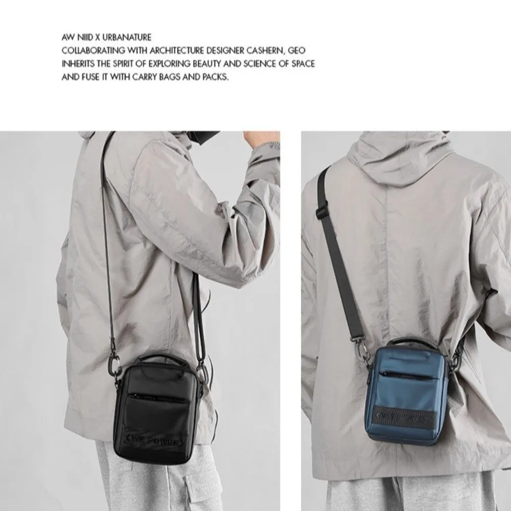 

Casual Men Crossbody Bag Large Capacity Multi-Pockets Wearable Belt Hanging Bag Nylon Multi-functional Small Shoulder Bag Travel