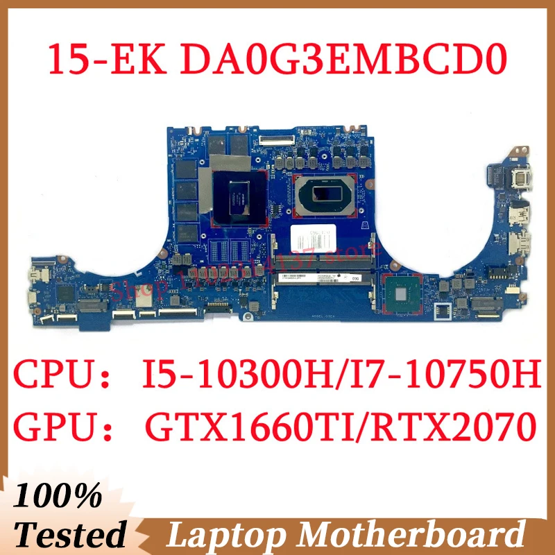 

For HP 15-EK L98750-001 L98755-601 With I5-10300H/I7-10750H CPU DA0G3EMBCD0 Laptop Motherboard GTX1660TI/RTX2070 100%Tested Good