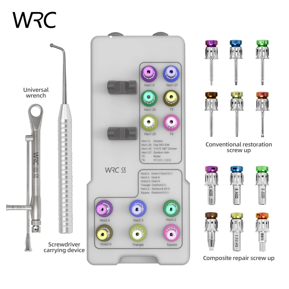 Dental Universal Implant Torque Screwdriver  Prosthetic Restoration Ratchet Kits Implant Tool 10-70NCM with 12Pcs Driver