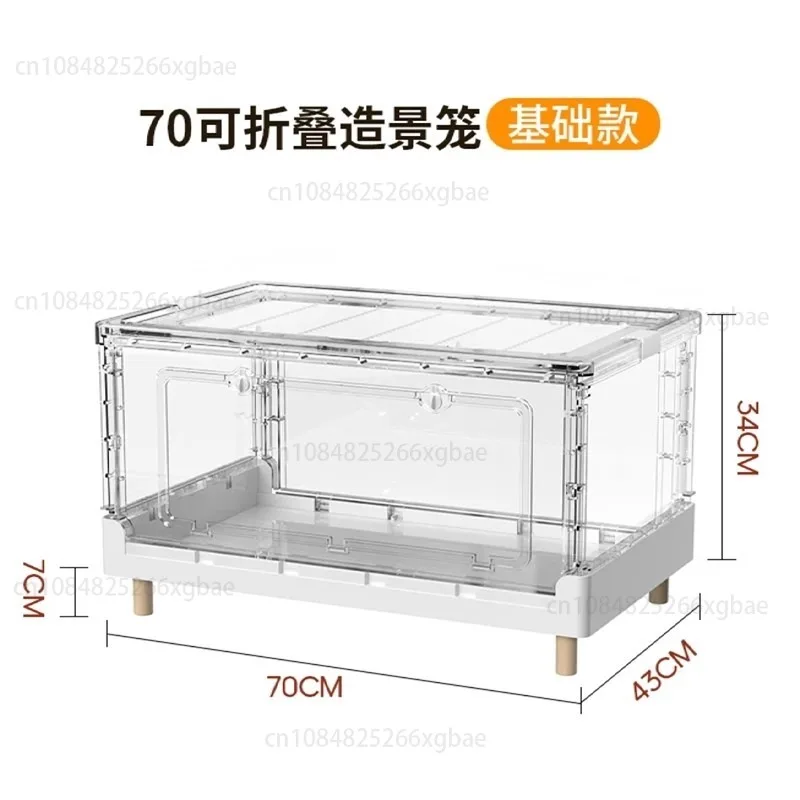 

Hamster Cage 70cm Acrylic Transparent Foldable Guinea Pig Cage Landscape Indoor Cage with Disassembled Roof Top