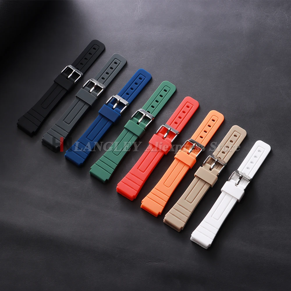 ブレスレット 18 ミリメートルカシオ F91W W-800H SGW400 F91W F84 F105/108 A158/168 AE1200/1300 ソフトラバー時計バンドスポーツ男性女性リストバンド