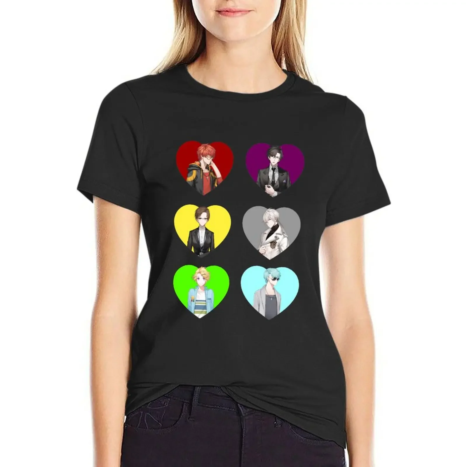 

Mystic Messenger Hearts T-Shirt Short sleeve tee kawaii clothes animal prinfor quick-drying woman t shirt