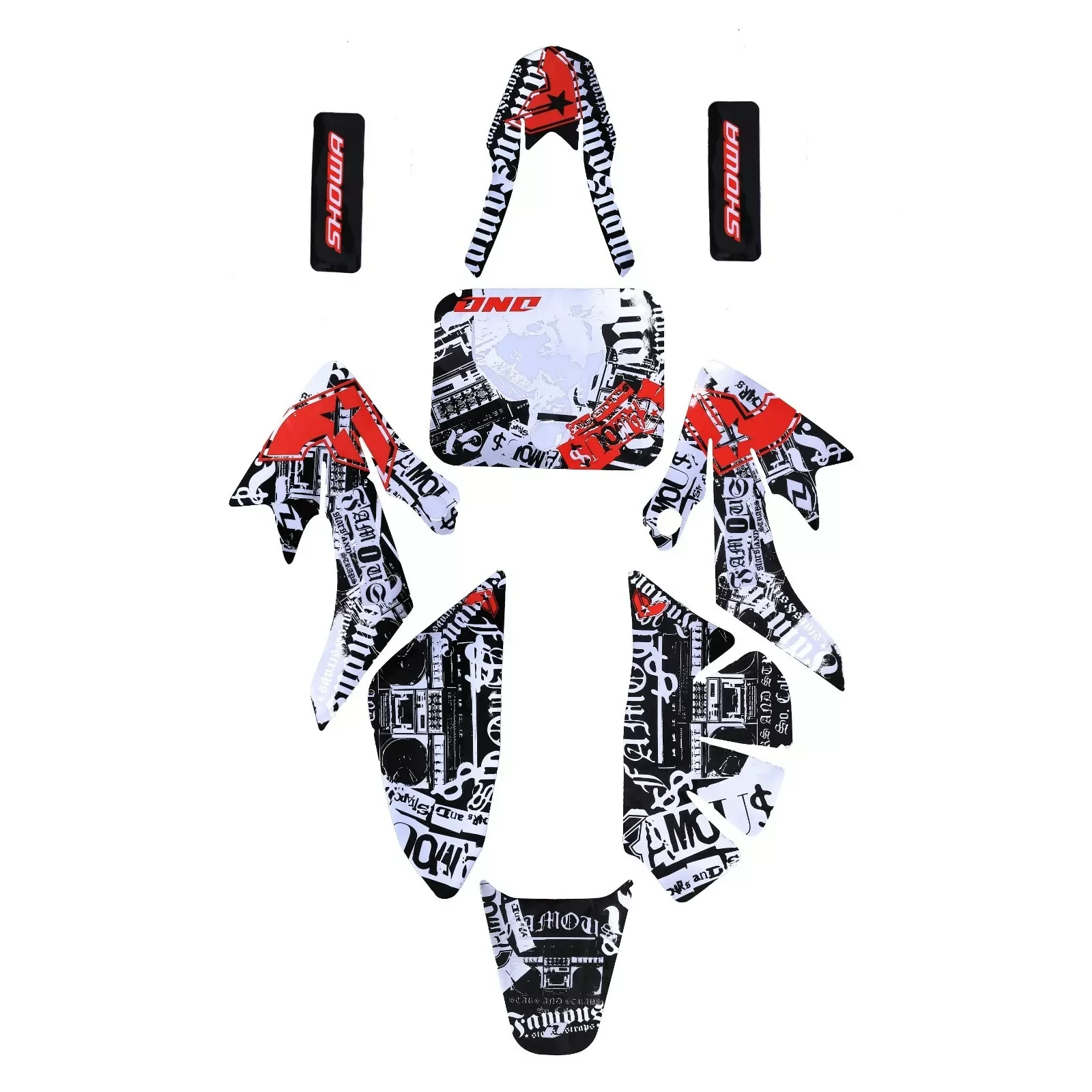 Sticker Graphics & Plastic Fender Kit for Honda CRF50F XR50, SDG, SSR 125, and Similar 50-125cc Dirt Pit Bikes