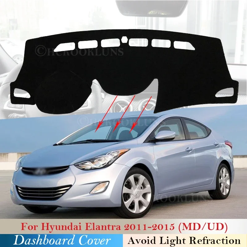 Dashboard Cover Protective Pad for Hyundai Elantra 2011 2012 2013 2014 2015 MD UD Avante Accessories Dash Board Sunshade Carpet