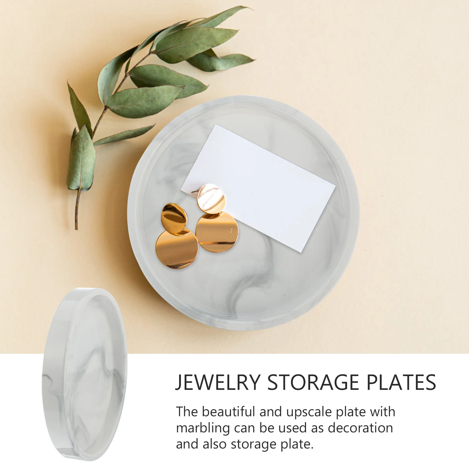 

1Pcs Marble Nordic Ceramic Plate Durable Jewelry Storage Holder Bathroom Item Tray Multipurpose Home Decor Fruit Tray