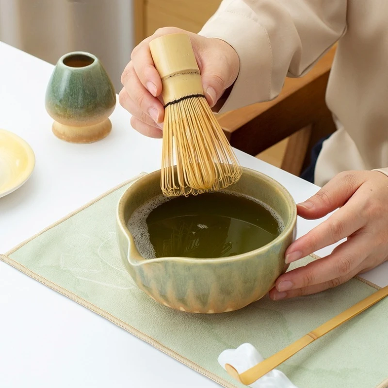 Ceramic Gradient Color Matcha Refreshment Tea Set Song Dynasty Cultural Home Hospitality Complete Set of Tea Sets