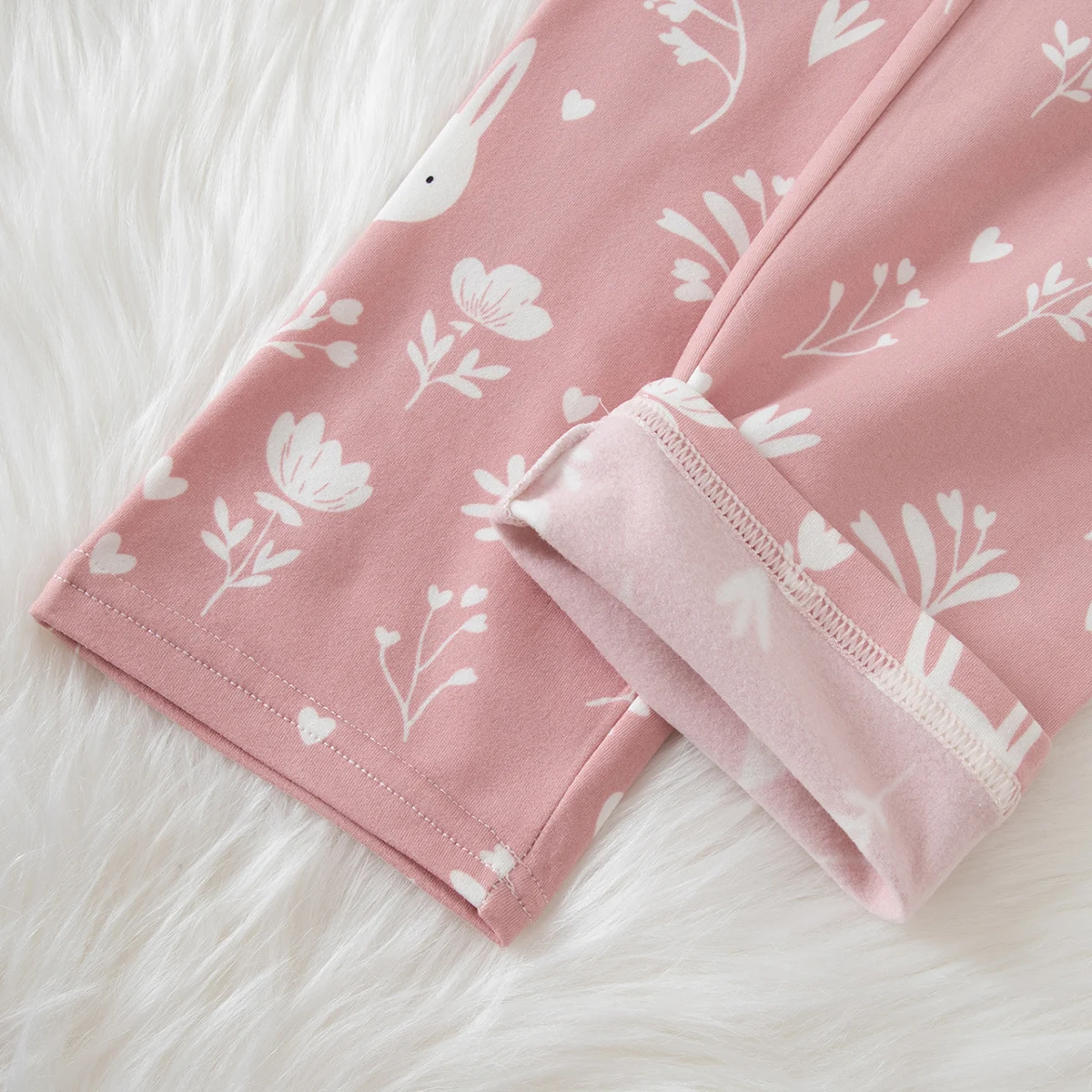 2-teiliges Set aus süßer und niedlicher bedruckter, warmer und dicker Unterwäsche für Mädchen im Herbst und Winter, bequemes langärmeliges Hausset – Detail 24