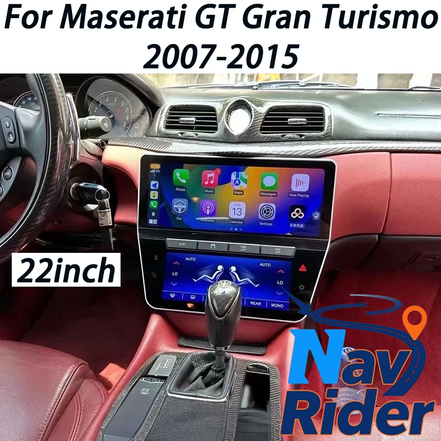 

22 "Android Auto для Maserati GT Gran Turismo 2007-2015 стерео автомобильный радиоприемник мультимедийный плеер Carplay навигация 4G WiFi Bluetooth