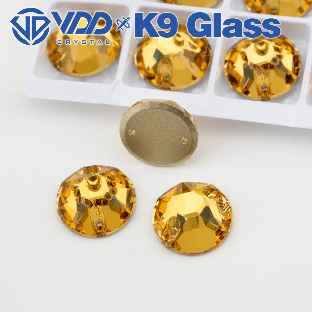 VDD S106 Lt.Co.Topaz 8 Große 8 Kleine Hochwertige K9 Glas-Applikationssteine, Kristall-Flachsteine zum Aufnähen für Kleidungsdekorationen – Detail 1
