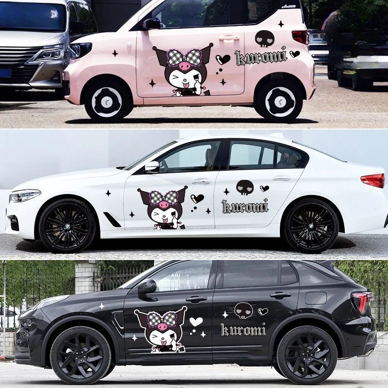 Sanrio Kuromi Car Film for All Cars Kuromi Cartoon Creative Decoration Body Stickers Cute Car Accessories