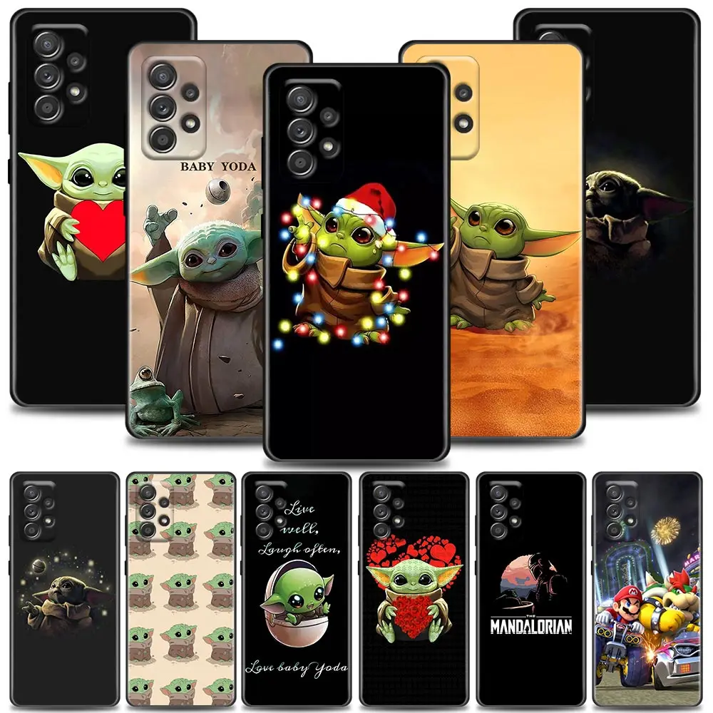 Case For Samsung Galaxy A90 A80 A73 A71 A70 A60 A53 A52 A51 A50 A42 A33 A32 A31 A30 A23 A10 4G 5G Case Cartoon Cute Baby Y-Yoda