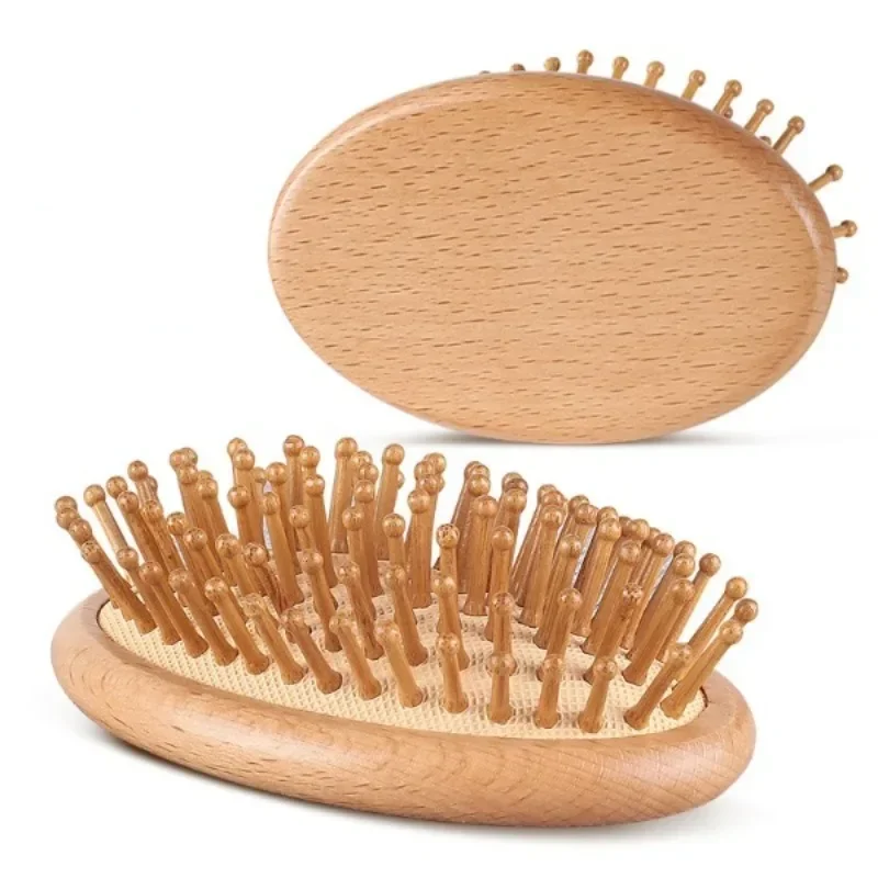 Peine de pelo de alta calidad, peine de masaje de bambú, cepillo de madera, cojín de bambú de madera maciza, cepillo de pelo antiestático, peines de viaje