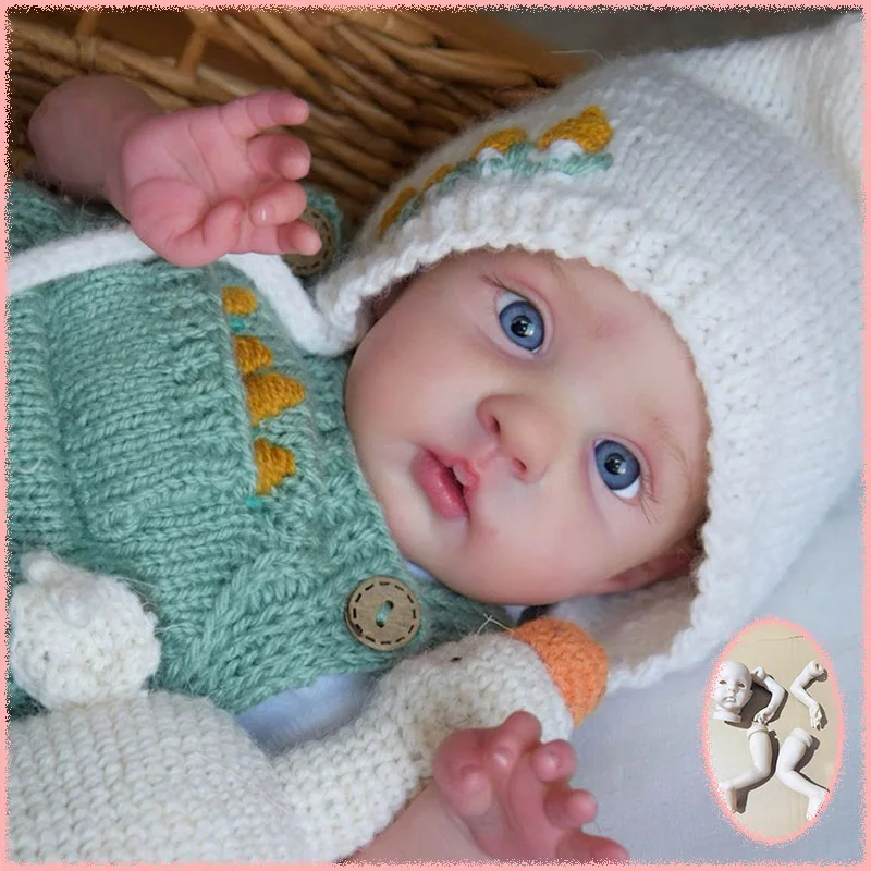 Kit de Muñeca Reborn Mikki de 17 Pulgadas, Nuevo y Popular, Sin Acabado, Sin Pintar, Color Fresco, con Cuerpo de Tela, Piezas de Muñeca DIY para Artistas