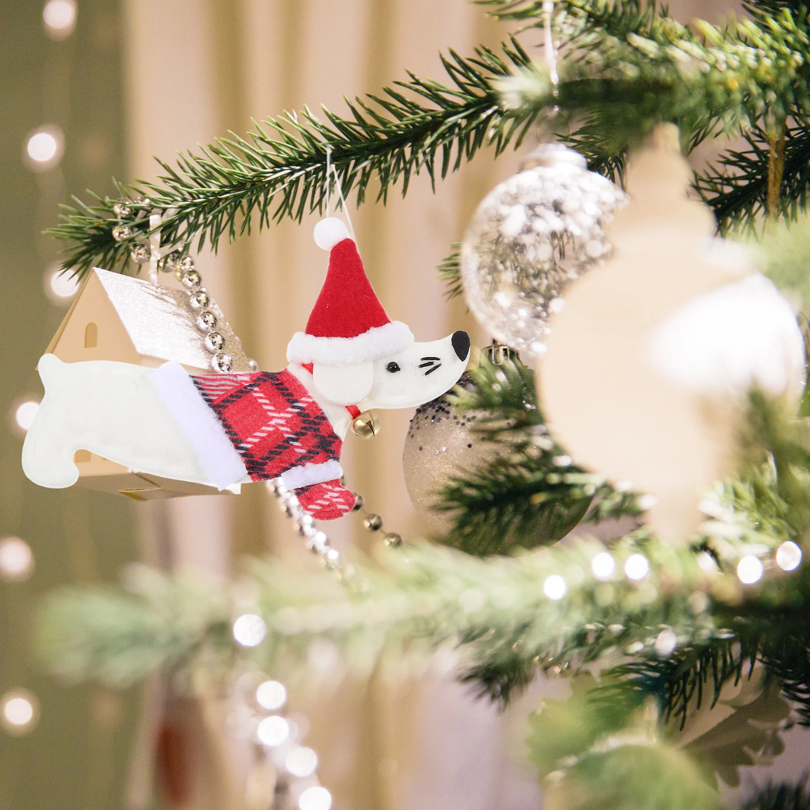 

1pcs Badger Dog Christmas Ornament Cute Hanging Decor For Xmas Tree Holiday Party Decoration Small Wiener Dog Pendant
